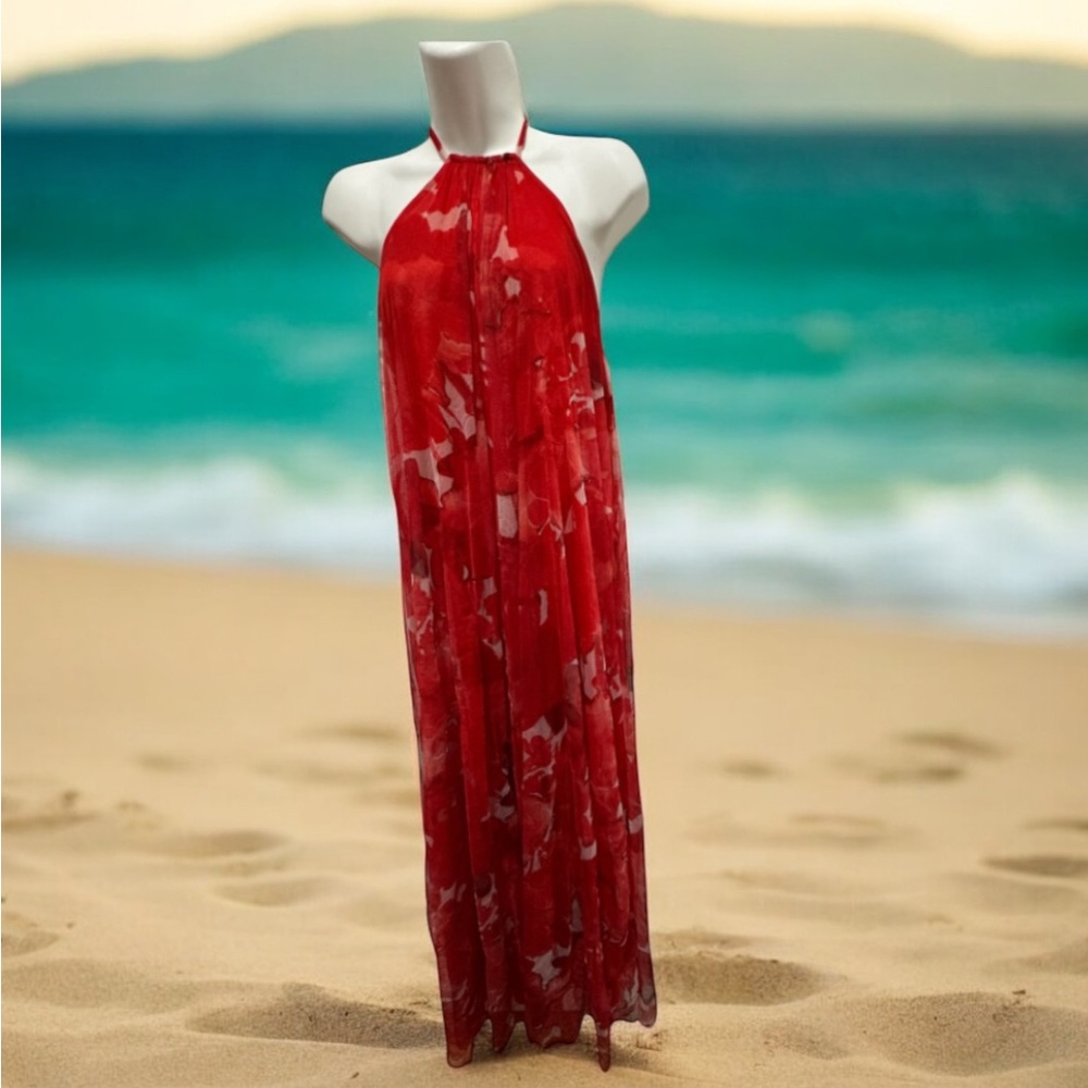 Lovely Grace Red halter Dress size medium